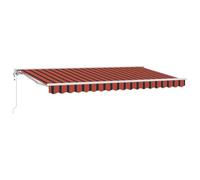 WRJENFSC Tenda da sole retrattile con braccio articolato, 350 x 200 cm, per terrazza e balcone, colore arancione e nero, con manovella e telecomando, telaio verniciato a polvere, bianco