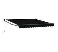 WRJENFSC Tenda da sole retrattile nera, 350 x 250 cm, con braccio articolato, con telecomando, per terrazza e balcone, tenda da sole in alluminio e poliestere, per esterni