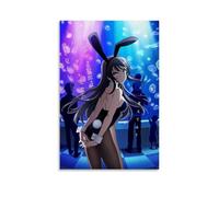 WRLIFWJXU Mai Sakurajima, Poster su tela con pittura ad olio decorativa, da appendere, per casa, soggiorno, camera da letto, sala da pranzo, 50 x 75 cm, senza cornice, stile