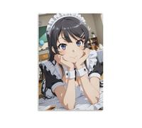 WRLIFWJXU Mai Sakurajima, Poster su tela con pittura ad olio decorativa, da appendere, per casa, soggiorno, camera da letto, sala da pranzo, 50 x 75 cm, senza cornice, stile