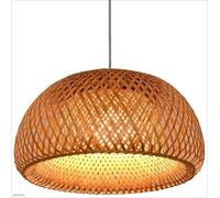 WRLYTNG Lampadario da soffitta in rattan retrò Lampadario in rattan di bambù e vimini Lampade a sospensione in vimini nordico moderno semplice Illuminazione domestica retrò Lampada a sospensione Camer