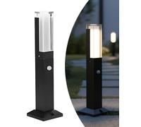 WRMING Lampione da Giardino, IP65 Lampioni da Giardino Esterno con Sensore di Movimento, 3000K, Lampada da terra Esterni in Alluminio, Lampioncino Paletto Nero, 220V, 40cm