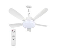 WRMING Ventilatore da soffitto con illuminazione e telecomando, 62 cm, silenzioso, 3 livelli, attacco E27, dimmerabile, timer 2/4 ore, per camera da letto, soggiorno, cucina (62CM-01)