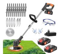 Wrneaoch Taglio Bordo senza fili Alimentato a Batteria con Batteria 4 Tipi di Lame 27 Lama Individuale Bordo Prati E Terre Agricole DIY Giardino Cura del Prato (Nero)