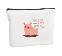 WRNZL Regali di maiale per donne e ragazze, divertente borsa per il trucco a tema maiale per gli amanti dei maiali, regalo ideale per Natale, compleanno, San Valentino, galentine, festa della mamma