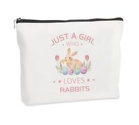 WRNZL Regali per donne e ragazze, regali di coniglietto pasquale, divertente borsa per il trucco a tema animale, regalo per amanti dei conigli, regalo ideale per Natale, compleanno, San Valentino