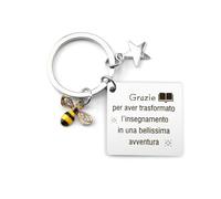 WRNZL Regalo Maestra Natale, Regalo Maestra, Regalo Maestra Fine Anno, Portachiavi Maestra, Regalo per Insegnante, Regalo Maestre, Idea Regalo Maestra, Grazie Maestra Regali