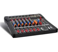 Wrobelax Scrivanie di mixaggio da studio, 6/8/12/16 canali mixer audio compatto Bluetooth USB DJ console di miscelazione del suono amplificatore monitor 48V (colore: 6 vie)