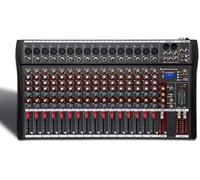 Wrobelax Scrivanie di mixaggio da studio, 6/8/12/16 canali mixer audio compatto Bluetooth USB DJ console di miscelazione del suono 48 V amplificatore monitor (colore: 16 vie)