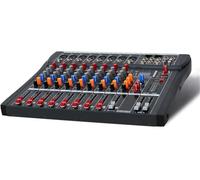 Wrobelax Scrivanie di mixaggio da studio, 6/8/12/16 canali mixer audio compatto Bluetooth USB DJ console di miscelazione del suono amplificatore monitor 48V (colore: 8 vie)