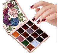 Wrohto Gel Nail Palette 16-Color Nail Gel Solid Gel Polish Set Beginner Gel Manicure Kit Gel Polish Nail Decoration Palette Long-Lasting Gel Polish Portable Nail Palett