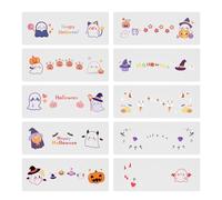Wrohto Halloween Temporary Stickers, Halloween Cosplay Makeup, Blood Pattern Makeup, Witch Makeup Stickers, Halloween Face Stickers, Temporary Makeup For Adults, Spooky Costume Accessories, Easy Apply