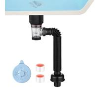Wrohto Kit di scarico per lavandino del bagno,Kit di tubi di scarico per lavandino del bagno | Kit di scarico flessibile anti-intasamento | Tubo di scarico per lavandino estensibile, kit di drenaggio