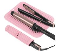 WRORUNER Grande tappetino in silicone resistente al calore, professionale per arricciacapelli, piastra per capelli, piastra per capelli, copertura portatile con velcro, per viaggi, casa, salone (30 x