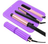 WRORUNER Tappetino oversize in silicone resistente al calore, professionale per arricciacapelli, piastra per capelli, piastra per capelli, copertura portatile con velcro, per viaggi, casa, saloni