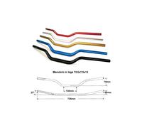 Wrp manubrio racing piega bassa alu street in alluminio moto 22mm - Colore: Azzurro