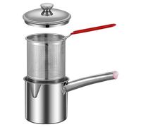 Wrtysully 1 Set di Pentole per Friggitrice Piccola Pentola per Friggitrice Cestelli Multiuso In Acciaio Inossidabile Padella Resistente All'Usura, Friggitrice