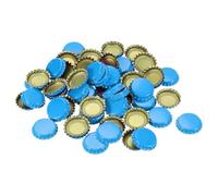 Wrtysully 160 Pezzi Tappi per Bottiglie per, Tappi per Bottiglie di Birra In Metallo Decorativi da 1 Pollice, Ciondolo Appiattito Sfuso per DIY, Azzurro