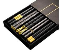 Wrtysully 5 Paia di Bacchette Bacchette Riutilizzabili, Lavabili In Lavastoviglie, per Uso Alimentare, Antiscivolo, Facili da Usare.