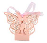 Wrtysully 50PZ Bomboniera Per Farfalle Bomboniera Per Feste Di Compleanno (Rosa)