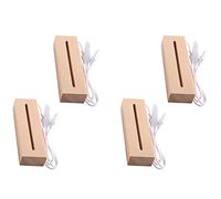 Wrtysully Base per Luce Rettangolare nel Legno, Base per Display un LED nel Legno Supporto per Lampada un Piedistallo per Acrilico, Luce Notturna, Arte Della Resina