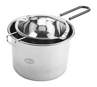 Wrtysully Caldaia Doppia in 2 Pezzi con Impugnatura Resistente al per Crogiolo di Cioccolato, Burro, Formaggio, Caramello e Acciaio Caramellato, Contiene 2 Tazze, Pad Universale