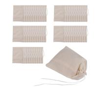 Wrtysully Confezione da 50 Sacchetti di Mussola di Cotone Sacchetti Multiuso con Coulisse per Gioielli da Tè per Feste di Matrimonio (4 X 6 Pollici)