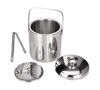 Wrtysully Contenitore per Secchiello per Ghiaccio nel Acciaio Inossidabile da 1,3 Litri un Doppia Parete con Coperchio per Pinze