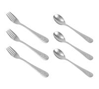 Wrtysully di Sicurezza per Bambini in Acciaio Inossidabile Set di Cucchiai e Forchette per Bambini Utensili per Bambini Set di in Metallo