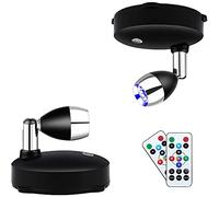 Wrtysully Faretto Fili con Luci D' un Batteria, Faretti un LED Dimmerabili con Applique da Parete Girevole un Distanza (Confezione da 2)