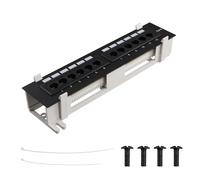 Wrtysully Kit di Strumenti di Rete 12 Porte CAT6 Patch Panel RJ45 Networking Rack per Montaggio Un Parete con Staffa per Montaggio Un Parete Superficiale
