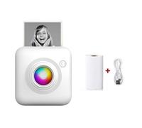 Wrtysully Mini Stampante per Etichette Tascabile Inchiostro Bluetooth Wireless Etichette Termiche Carta D'Imbarco Nota Stampa Fotografica Creatore Portatile