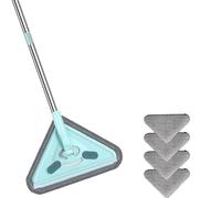 Wrtysully Mop Multifunzionale, Mop per Pulizia Ruotabile e Regolabile A 360°, Triangolo Bagnato e Asciutto,