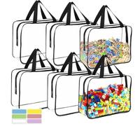 Wrtysully per Giocattoli con Etichette, Portaoggetti Riutilizzabili per Giochi da Tavolo In PVC Trasparente, Organizer Impermeabili da Viaggio con Cerniera Resistente e Facile da U