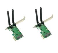 Wrtysully Per PC Scheda Wireless WiFi Mini PCI-e Express A PCI-e Adattatore con 2 Antenne Esterne Durevoli