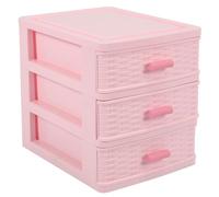 Wrtysully Plastic Scatola Portaoggetti per Gioielli A 3 Scomparti con Cassetto Rosa