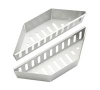 Wrtysully Porta In Acciaio Inossidabile, Contenitore per, Cestelli per Griglia In Bricchette di Carbonio Sagomati (2 Pezzi)