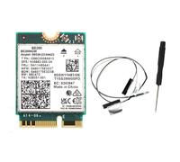 Wrtysully Scheda WiFi BE200NGW Scheda WiFi BE200 + 2 Antenne Adattatore di Rete Wireless BT 5.4 802.11AX Tri-Band M.2 NGFF per Win10/11