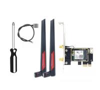 Wrtysully Scheda WiFi Wireless WiFi 7 BE200 Pcie + Antenna 10DB Scheda di Rete BE200 Wireless BT5.4 Tri Band 2.4G/5G/6GHz per Win11 Durevole