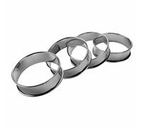 Wrtysully Set di 4 Anelli da Crostata Doppi Laminati, Anelli da Muffin Inglesi Set di Anelli Professionali