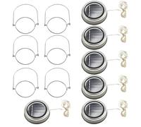 Wrtysully Solar Luci Coperchio Vaso, 6 Confezione 20 Led Jar Coperchi Luci, 6 Ganci nel Dotazione (Vasetti Non Inclusa), Patio con Giardino Solari Laterns Lampade Da Tavolo Decor