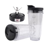 Wrtysully Tazze da 24 Once con Coperchi To-Go, Estrattore un 7 Alette, per Frullatore Auto IQ BN801 SS101 BL480-30 BL641 BL642-30