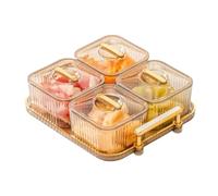 Wrtysully Vassoio Snack Multifunzionale per Frutta, Noci, Piatto per Feste A Scomparti, Ciotola da Portata Divisa con Coperchio Resistente per Caramelle C