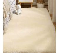 WRUIJIO Tappeto a Pelo Lungo 180 x 260 cm Antiscivolo Morbido Tappeti a Pelo Lungo Semplice e Moderno per Interni, Cameretta Dei Bambini, Soffice per La Decorazione Della Casa, Color Crema