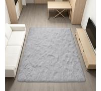 WRUIJIO Tappeto Grande Morbido, Antiscivolo, Soffice 90x150cm Grigio Chiaro | Tappeti A Pelo Lungo Moderno Peluche Lavabile Per Soggiorno, Tappetino Per Il Letto