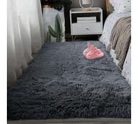 WRUIJIO Tappeto Peloso Soggiorno 250 x 280 cm Antiscivolo Morbido Tappeti Camera da Letto Facile Manutenzione per Soggiorno, Camera da Letto, Cameretta Dei Bambini, Grigio Scuro