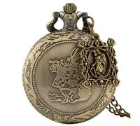 WRVCSS Bronzo Coniglio Al Quarzo Orologio Da Tasca Pendente Della Collana Della Catena Dell'orologio Della Fascia Del Regalo Accessori Giostra