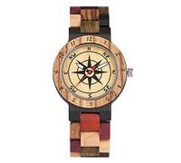 WRVCSS Coppia orologio colore misto bussola orologio in legno orologio maschio orologio in legno completo orologio regalo regali ForWomen