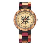 WRVCSS Coppia orologio colore misto bussola orologio in legno orologio maschio orologio in legno completo orologio regalo regali ForMen