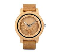 WRVCSS Men's and women's wooden watches, watches, leather straps, birthdays, Valentine's day gifts, holiday gifts 44mm-A27
